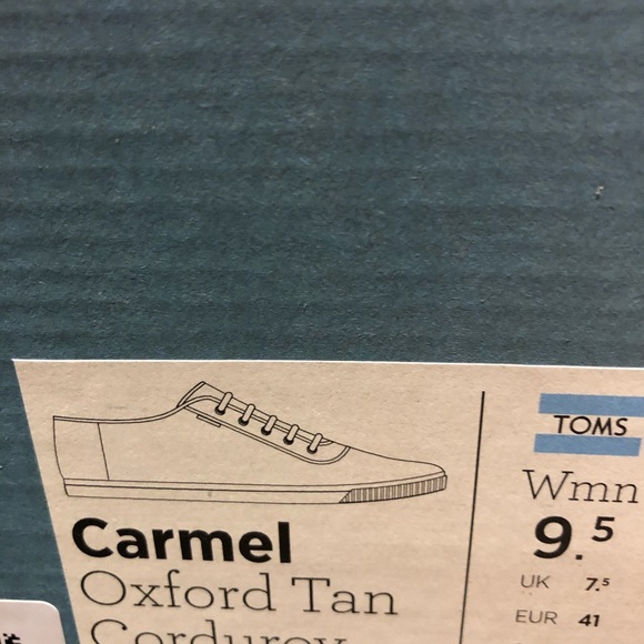 Nib TOMS Carmel Oxford Tan Corduroy shoes 9.5 - Picture 4 of 7